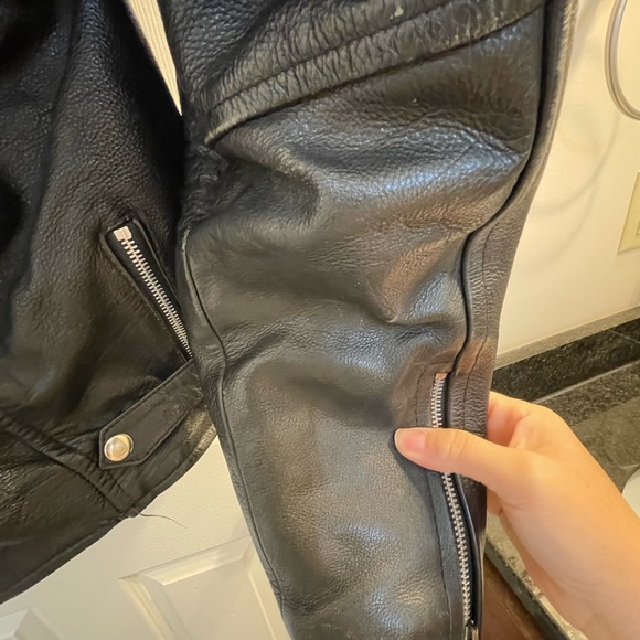 Leather club genuine leather jacket, size 42 - Picture 6 of 11